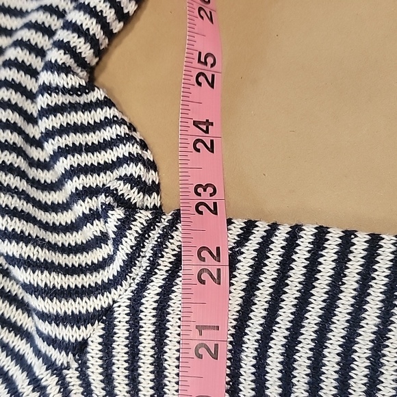 Talbots Size 2X Navy Blue & White Stripe Long Sleeve Sweater, V Neck, EUC - Picture 4 of 8